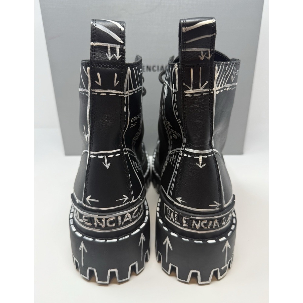 Balenciaga Strike Lace Up Graffiti Boots Size 9 US 42 EU - Picture 5 of 9